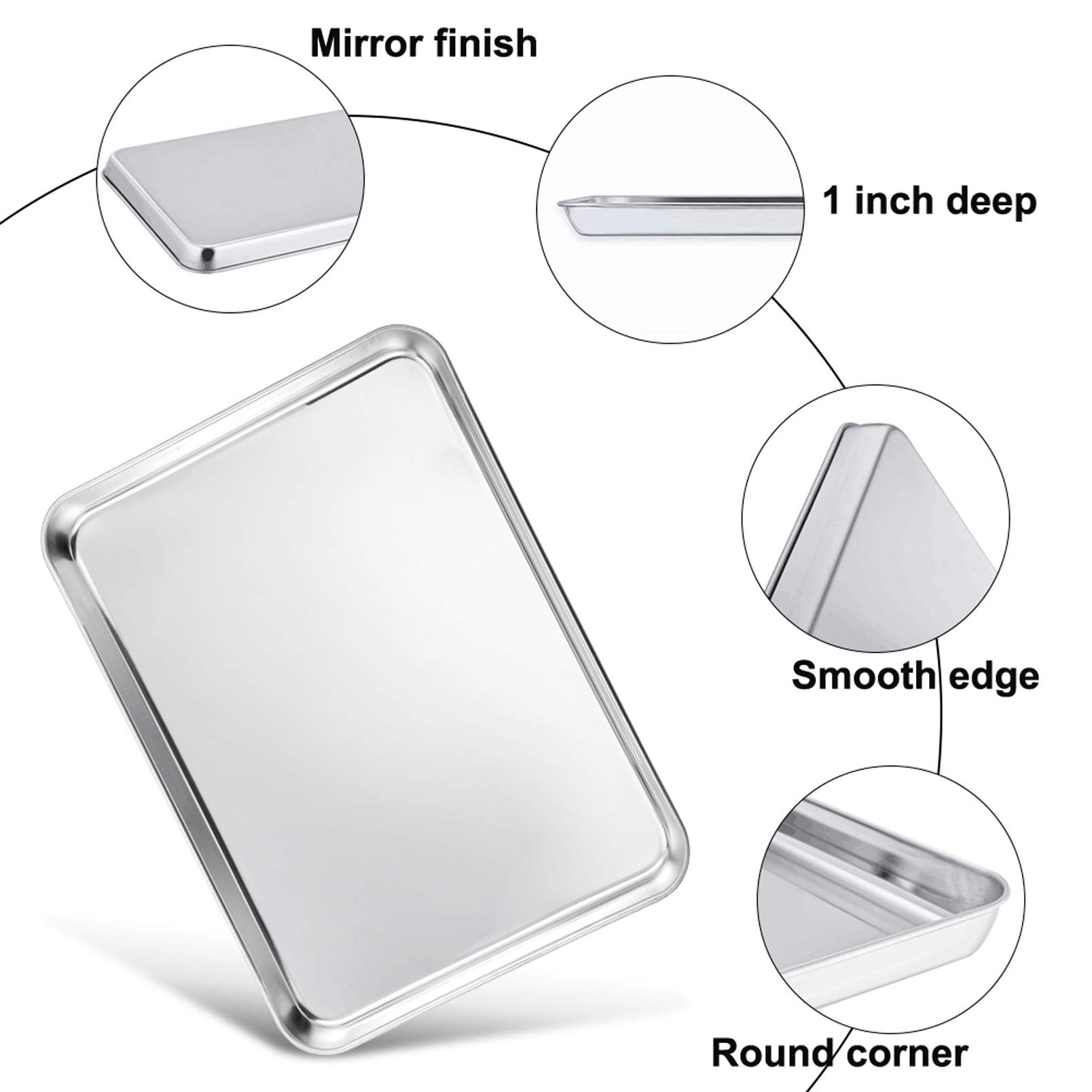 TeamFar baking sheet deep 1 inch side supports tidy juices and easy transfer