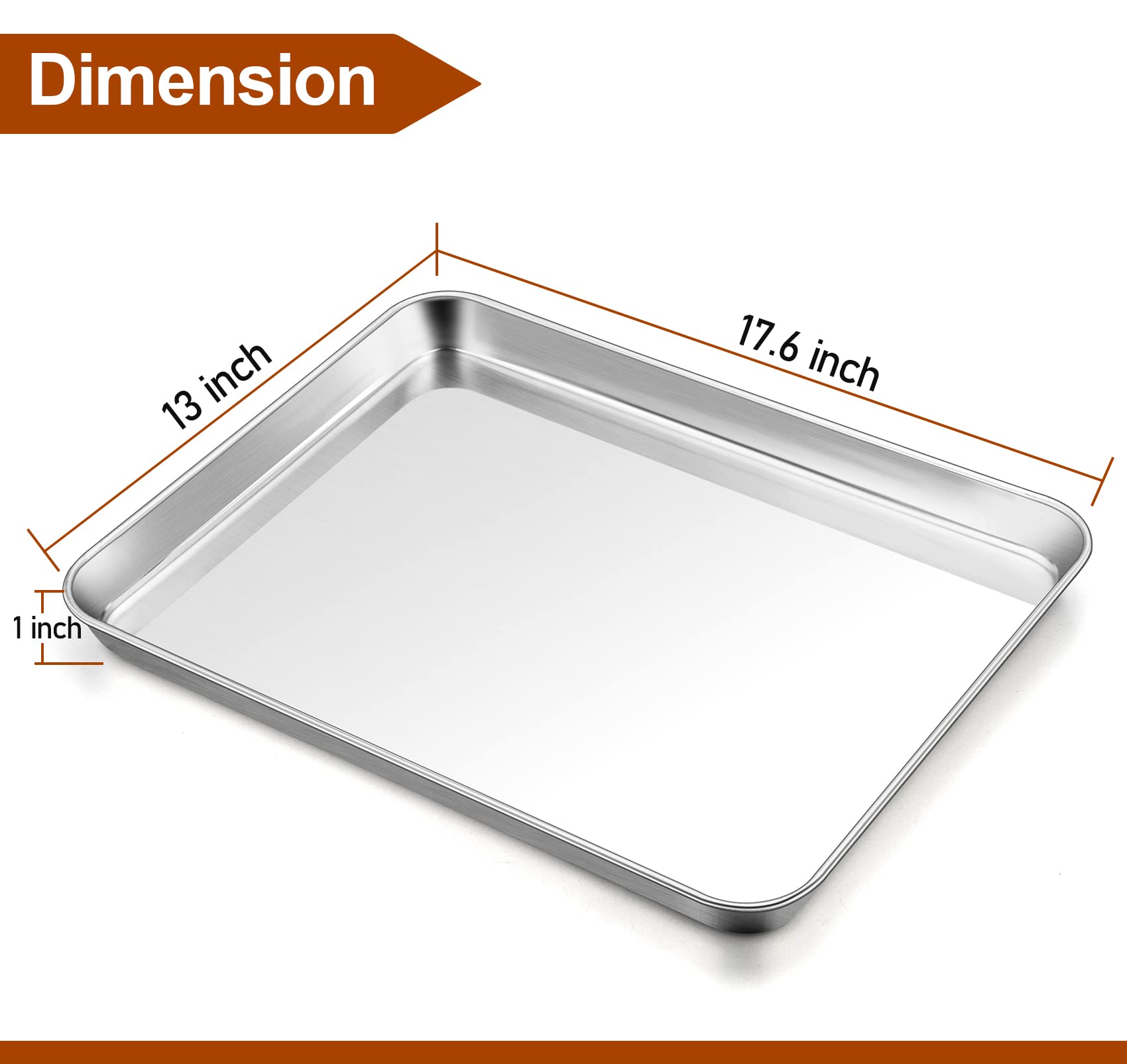 TeamFar baking sheet rolled edge close-up showcases safe, comfortable handling