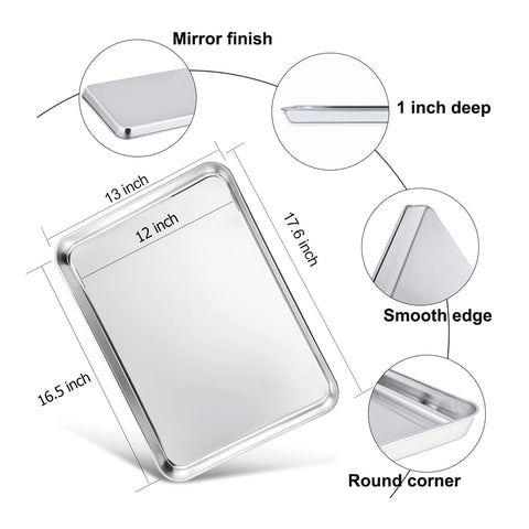TeamFar baking sheet close-up showing rolled edge for safe handling.