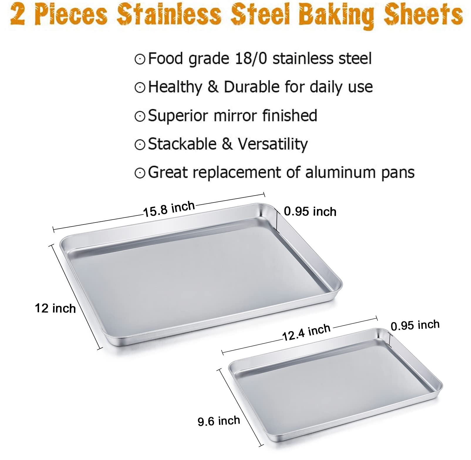 TeamFar baking sheet medium 12.4x9.6 inch for versatile daily baking and quick cleanup.