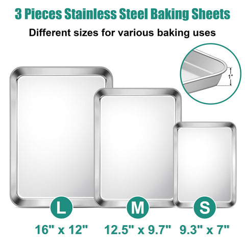 TeamFar baking sheets 12-5x9-7 medium offer versatile baking for pies and vegetables.