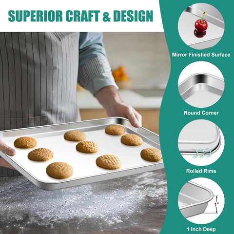 TeamFar baking sheets 9-3x7 small ideal for single servings and roasting.
