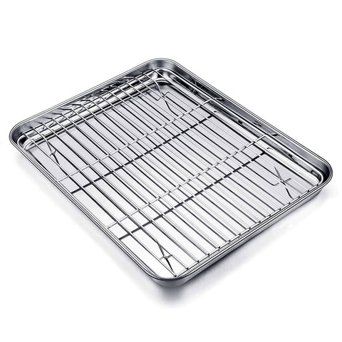 TeamFar baking tray with mirror-finish surface for easy release and even browning.