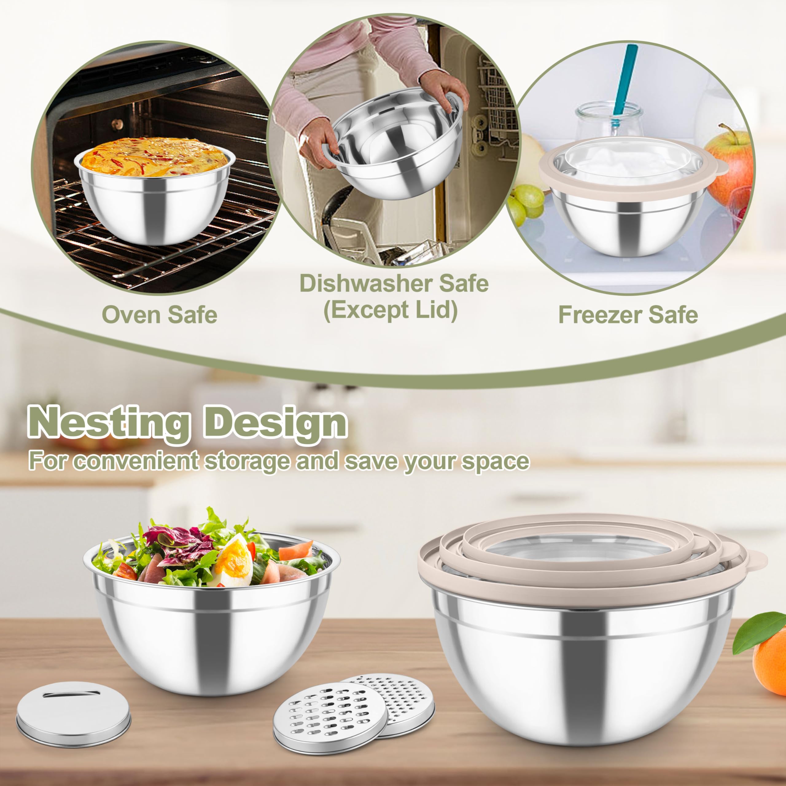 TeamFar bowls showcasing matte exterior and mirror interior for easy cleaning.