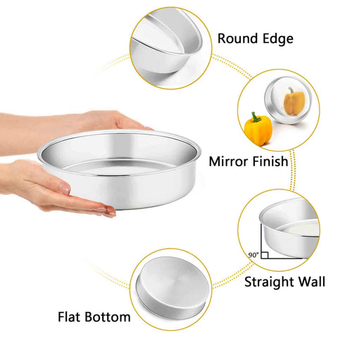 TeamFar 6-inch round cake pan, great for small birthday cakes with steady heat