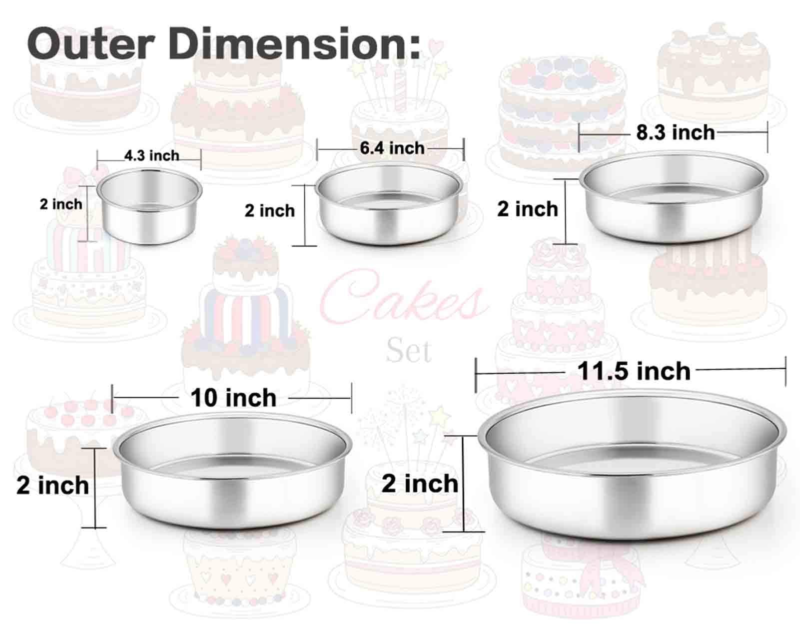 TeamFar 5-piece cake pan set, versatile options for layered desserts and more
