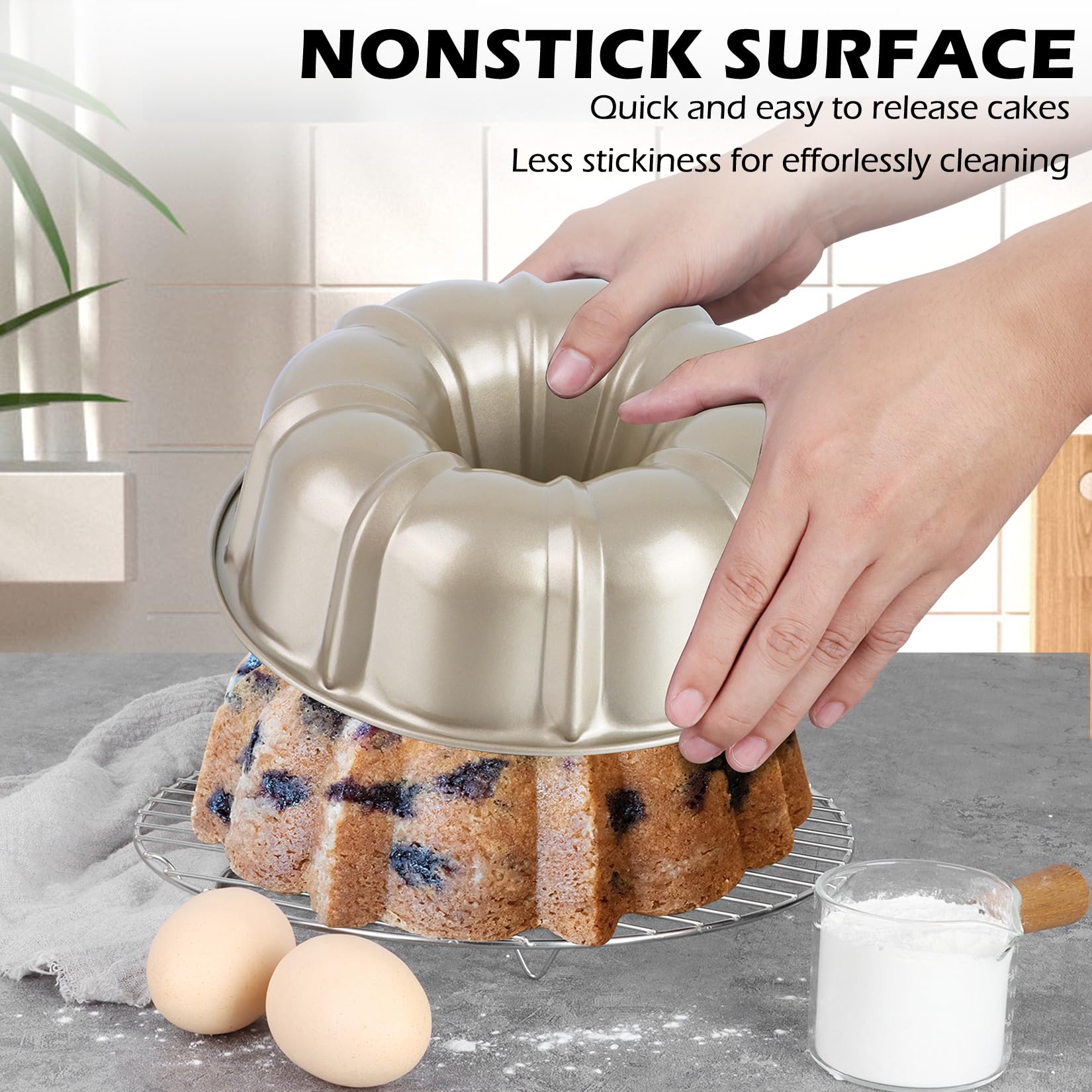 TeamFar champagne gold finish adds a stylish touch to oven baked treats.