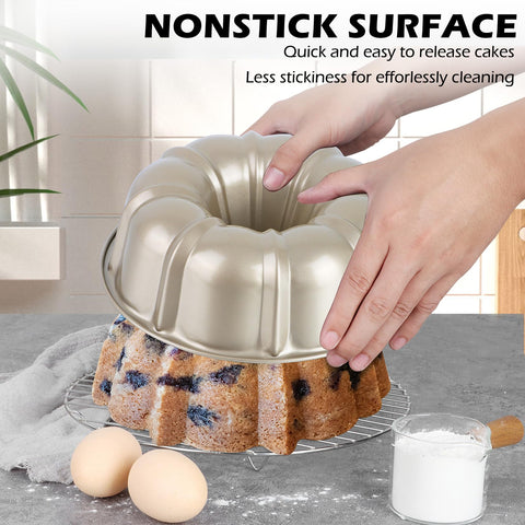 TeamFar champagne gold finish adds a stylish touch to oven baked treats.