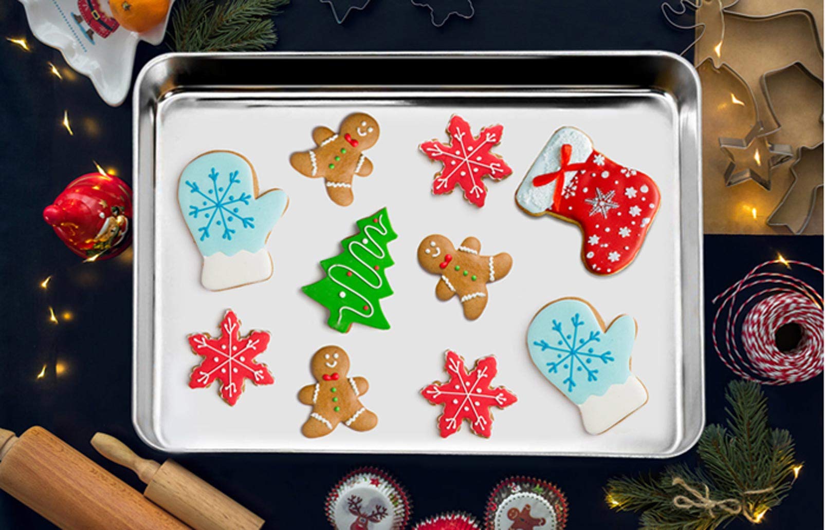 TeamFar compact 10.5x8 inch trays fit most home ovens.