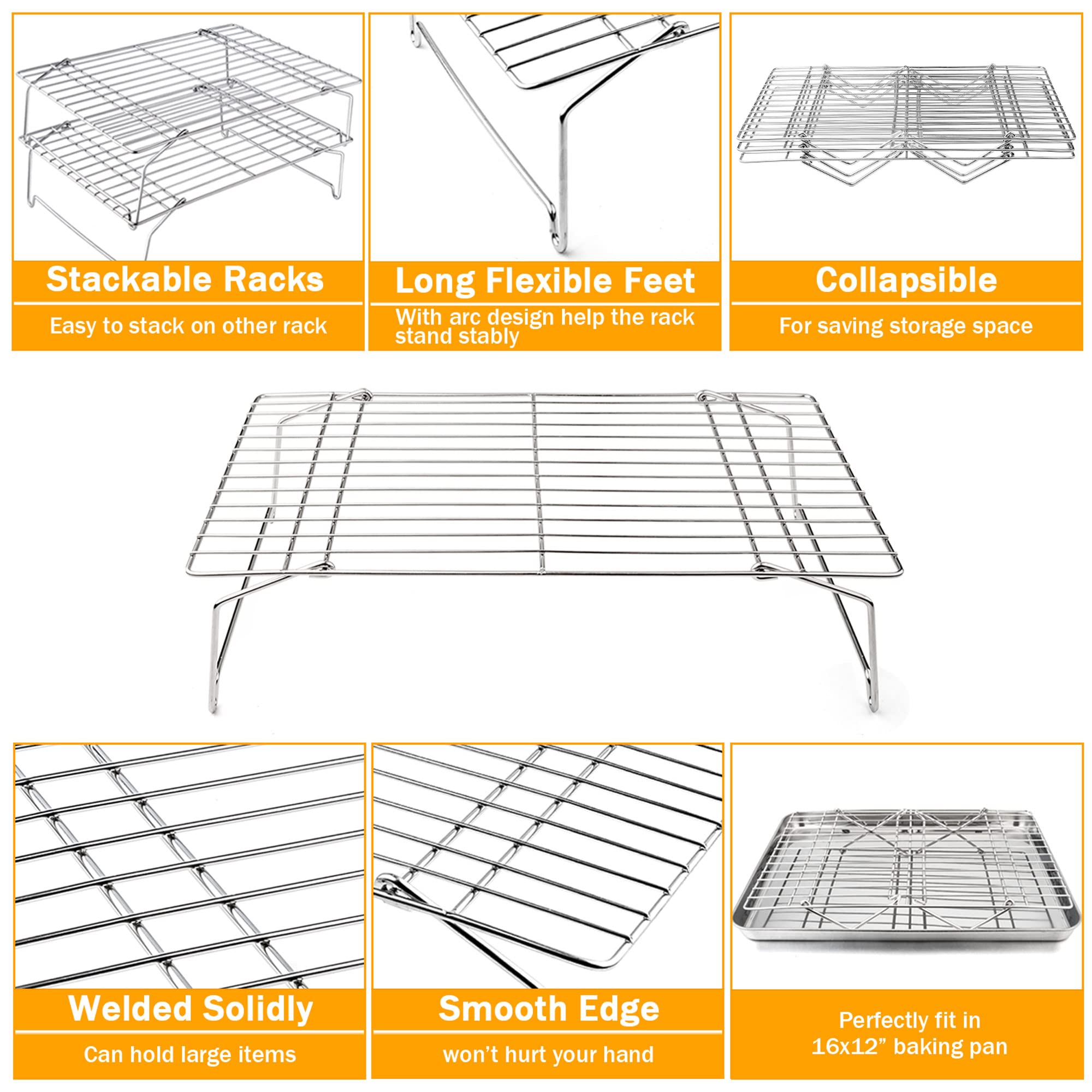 TeamFar cooling rack in dishwasher-safe configuration for quick cleanup.