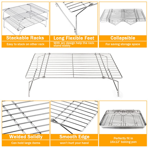 TeamFar cooling rack in dishwasher-safe configuration for quick cleanup.
