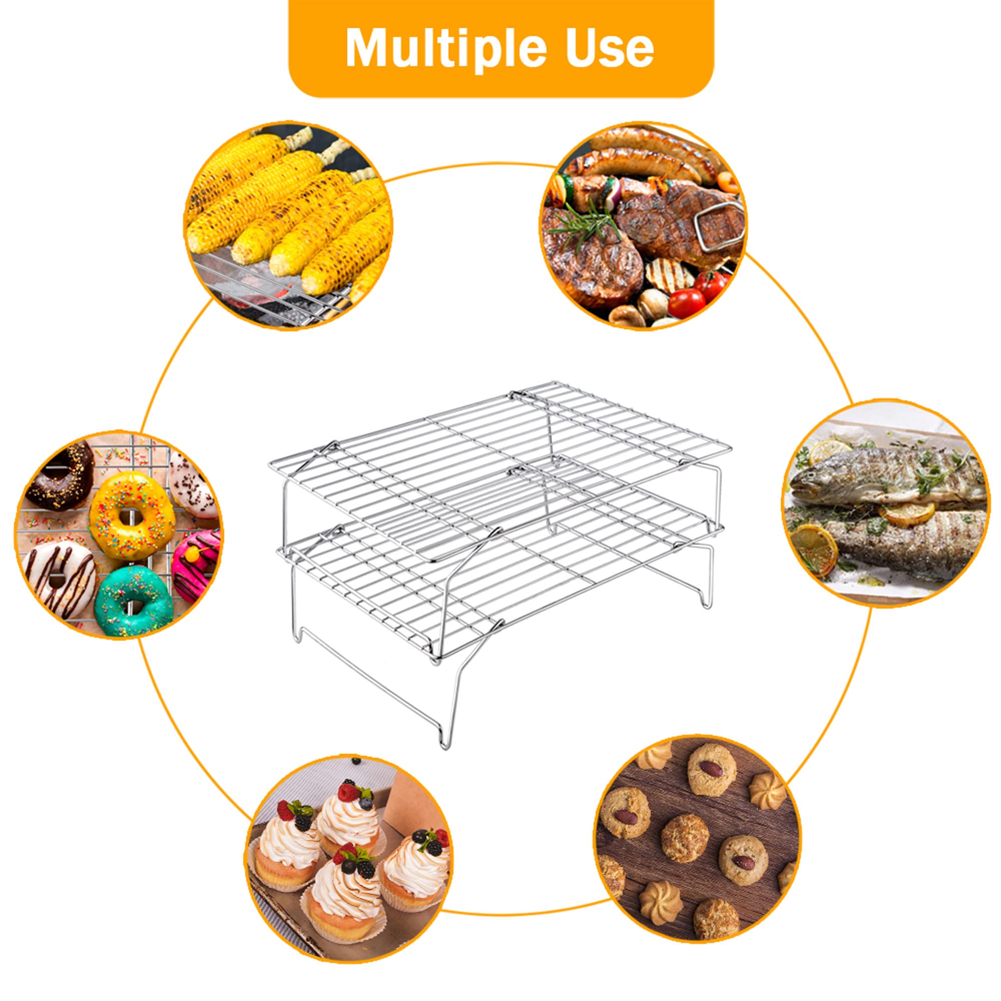 TeamFar cooling rack durable stainless steel ideal for cooling multiple trays.