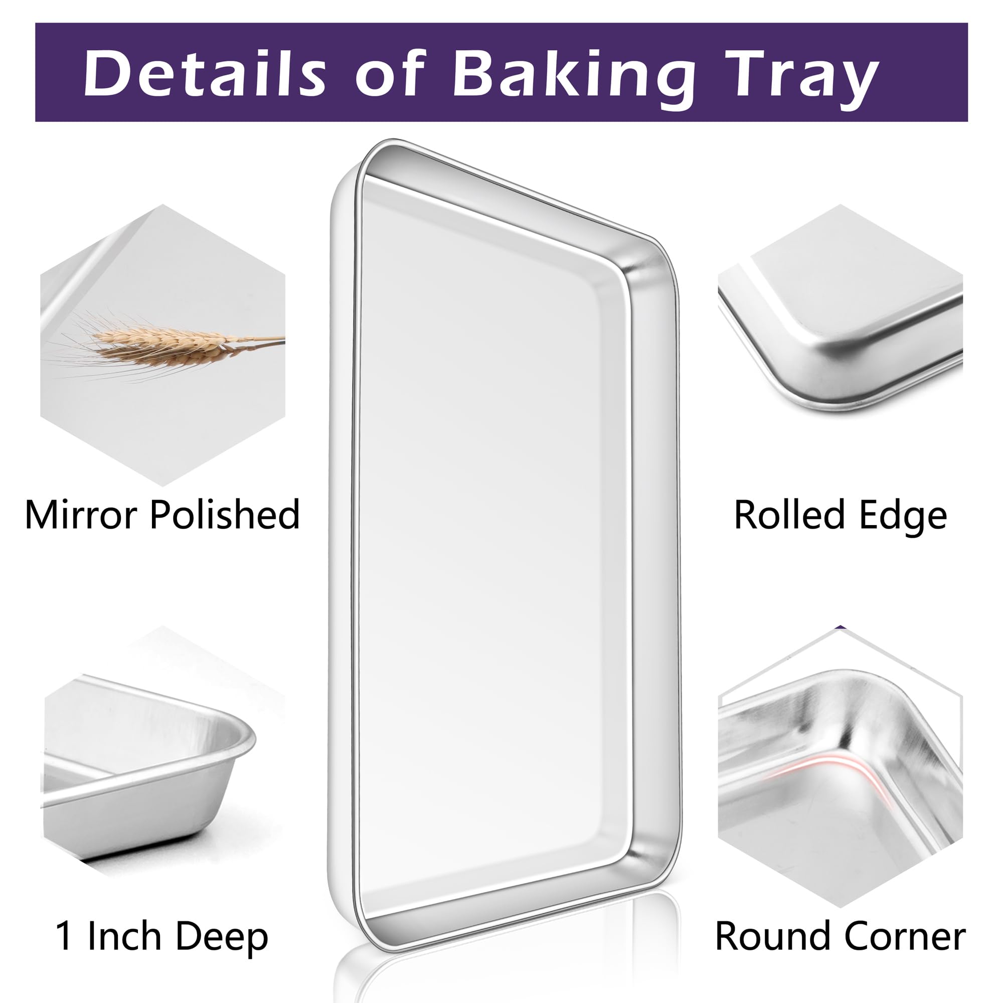 Two-pack dishwasher-safe pans ideal for quick oven roasting and reheating.