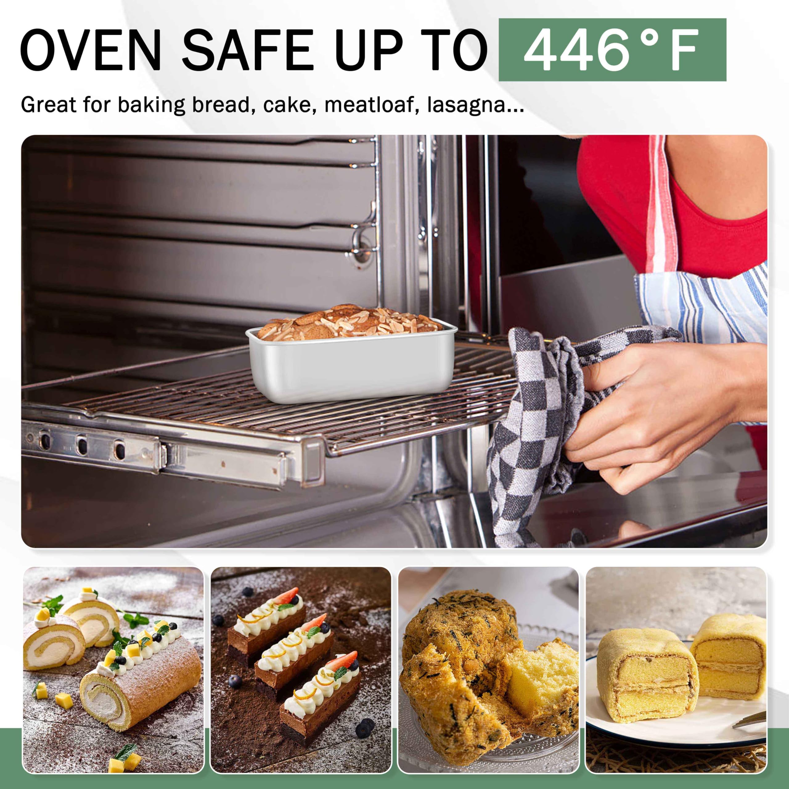 TeamFar dishwasher-safe stackable loaf pans simplify storage and cleanup.