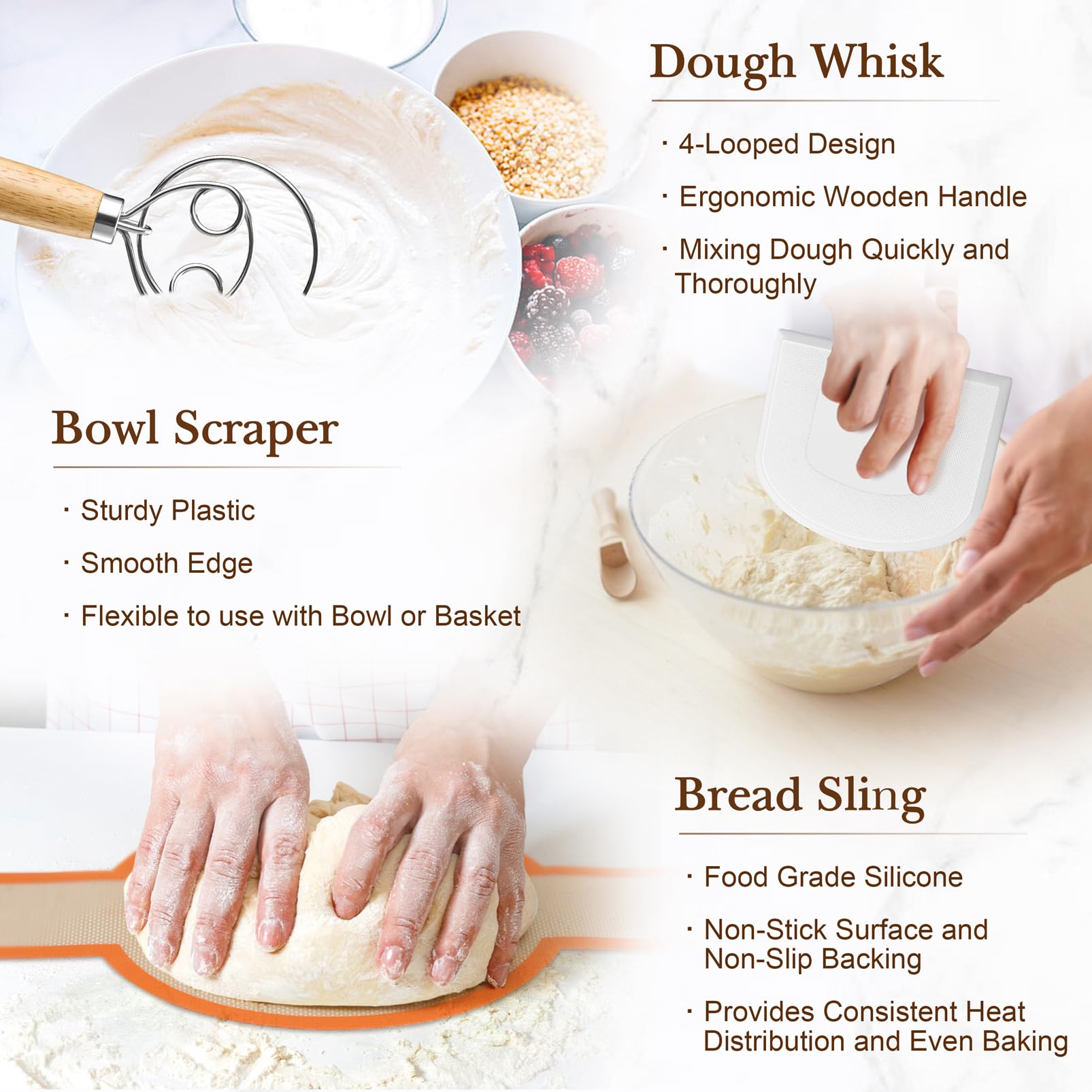 TeamFar dough scraper designed for clean edges and quick dough handling