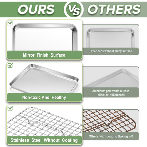 TeamFar sturdy stainless steel construction resists warping for daily use.