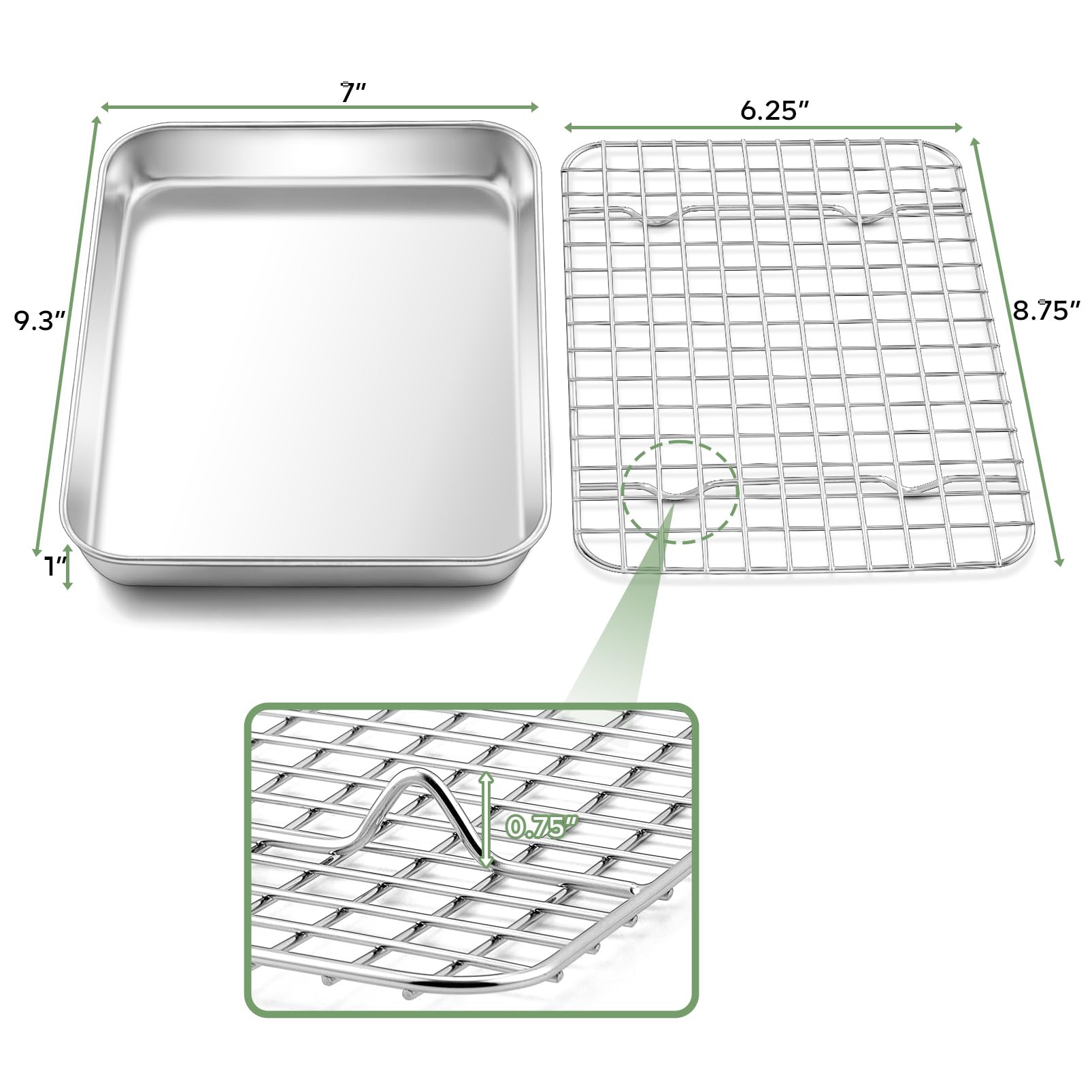 TeamFar grid rack complements the pan, promoting air flow for crisp results.