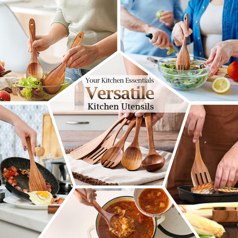 TeamFar utensils with hanging holes for convenient air-drying and storage.