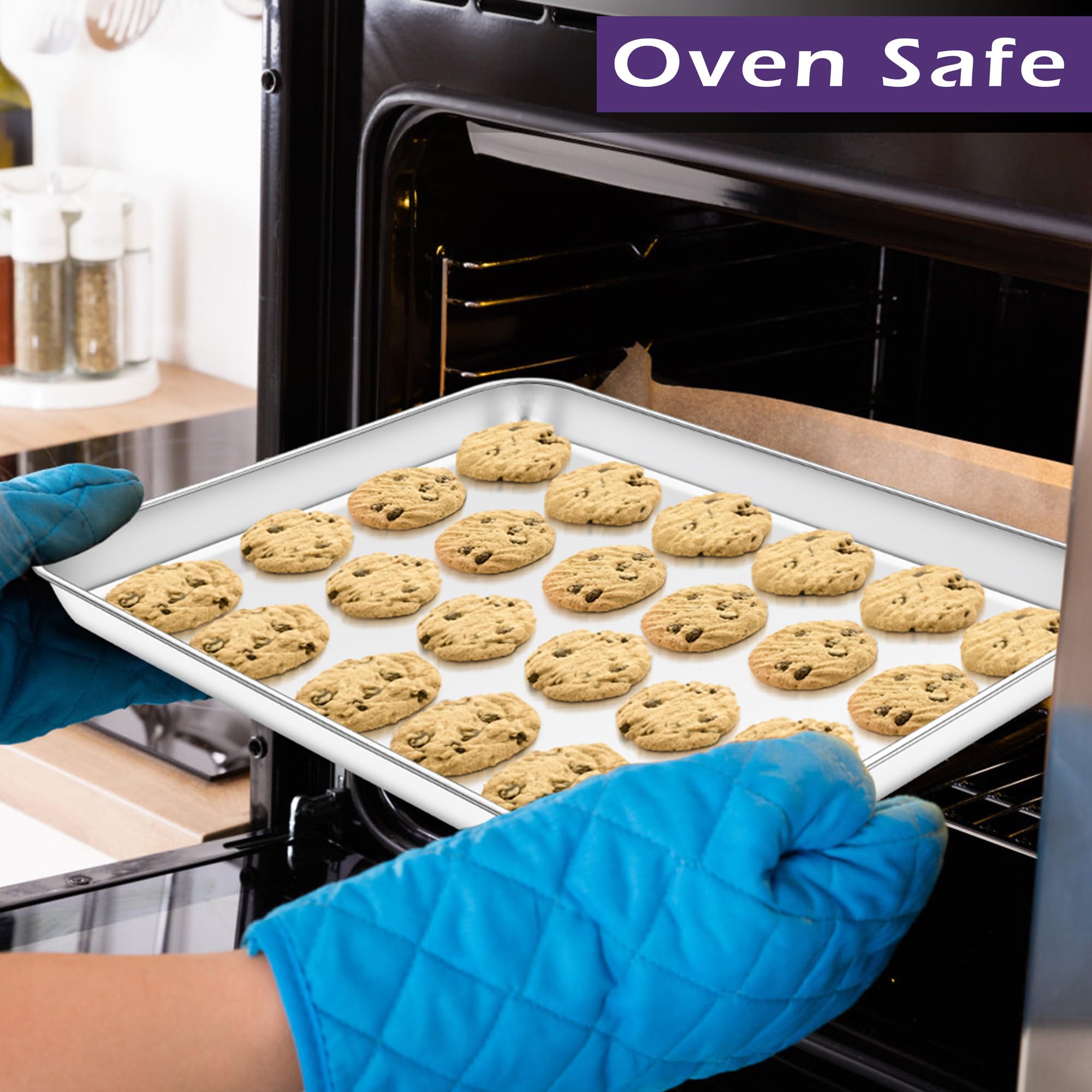 Healthy stainless steel design offers a non-toxic alternative to aluminum pans.