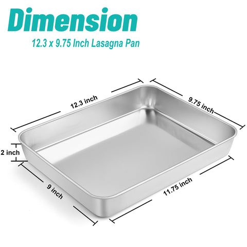 TeamFar lasagna pan featuring deep 2-inch sides for layered dishes.