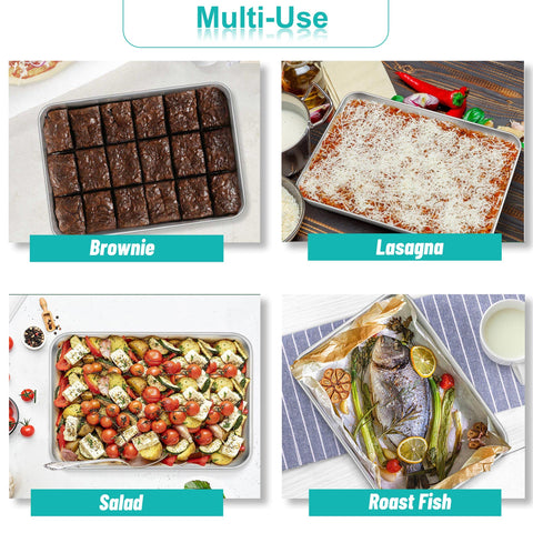 TeamFar lasagna pan is versatile for lasagna, brownies, casseroles, and cakes.
