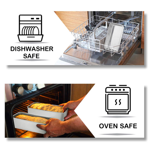 TeamFar loaf pan smooth-edge design offers secure grip during release