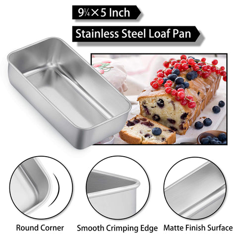 TeamFar loaf pan two-pack shown for baking two loaves at once