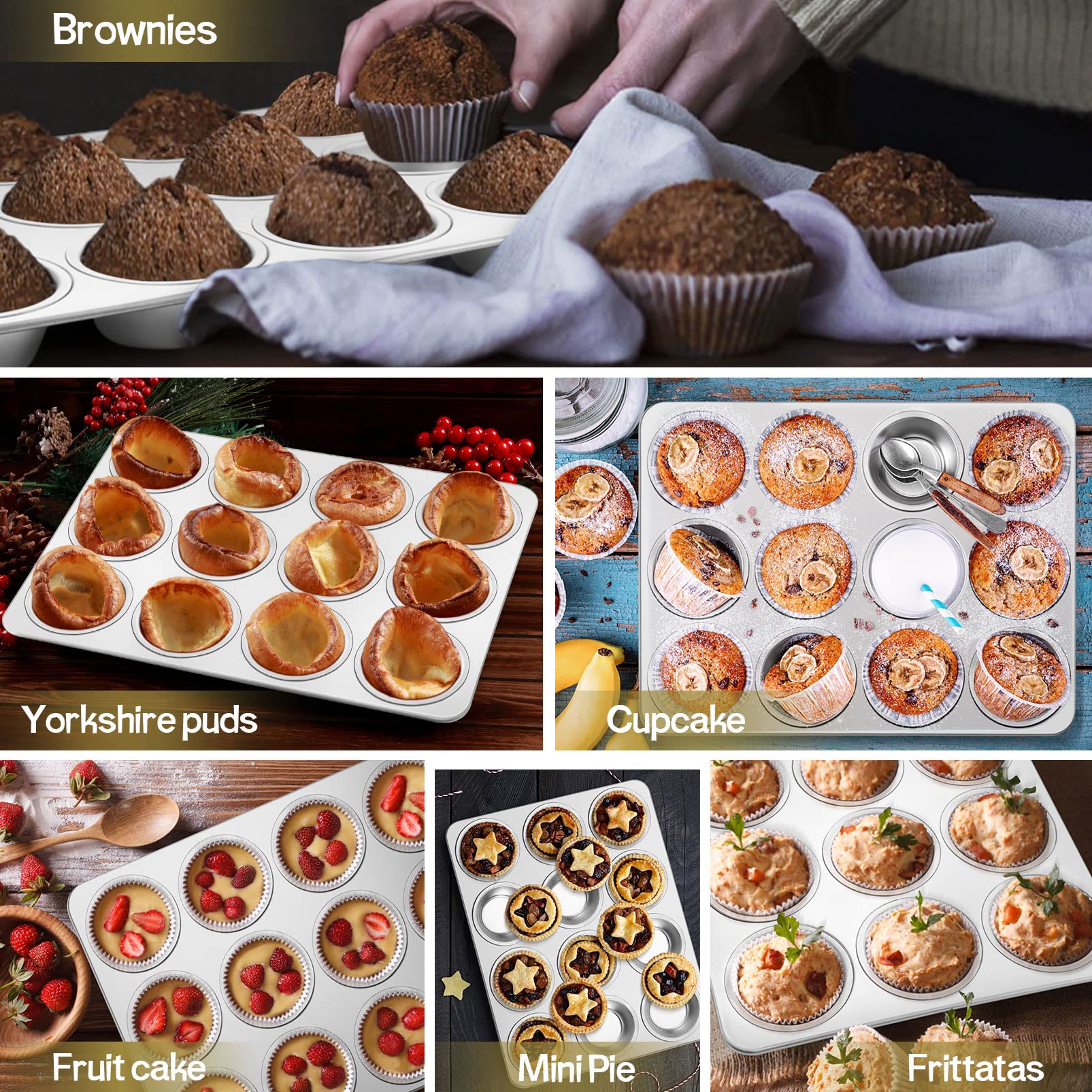 TeamFar mini quiches and tarts baked in muffin pans.