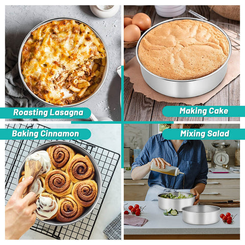 TeamFar mirror-finish cake pan simplifies cleaning and maintenance.