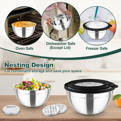 Nesting design of TeamFar bowls saves cabinet space and keeps kitchen tidy