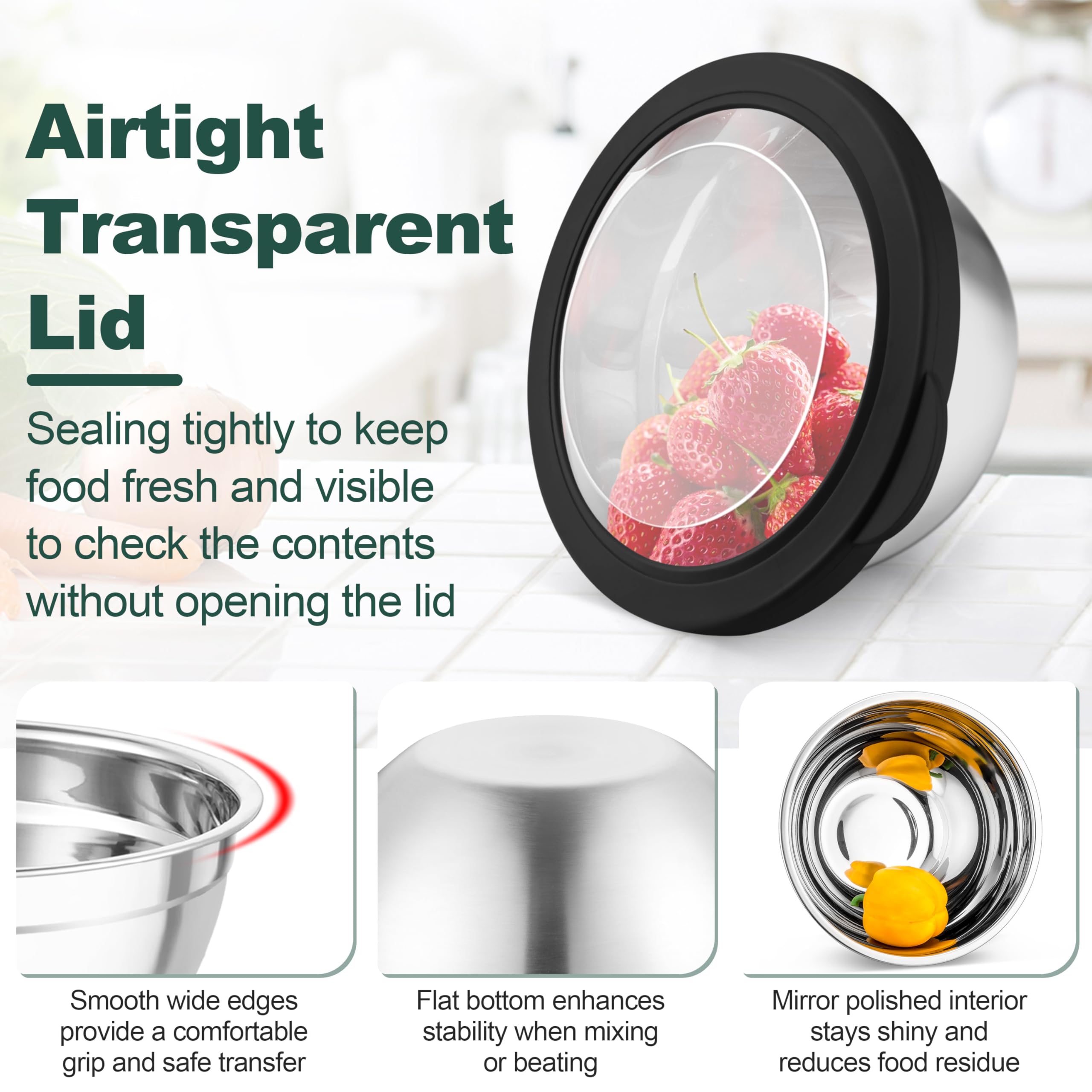 Durable stainless steel TeamFar bowls that won’t react with food during use