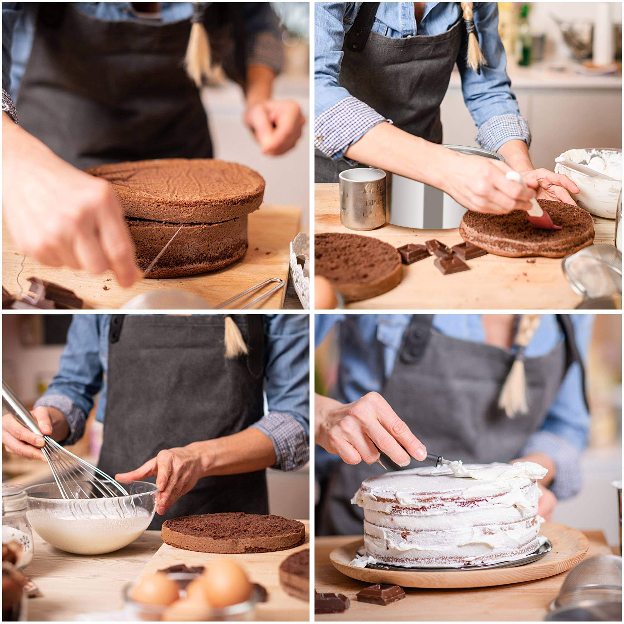 TeamFar multi-use round cake pan doubles as serving dish.