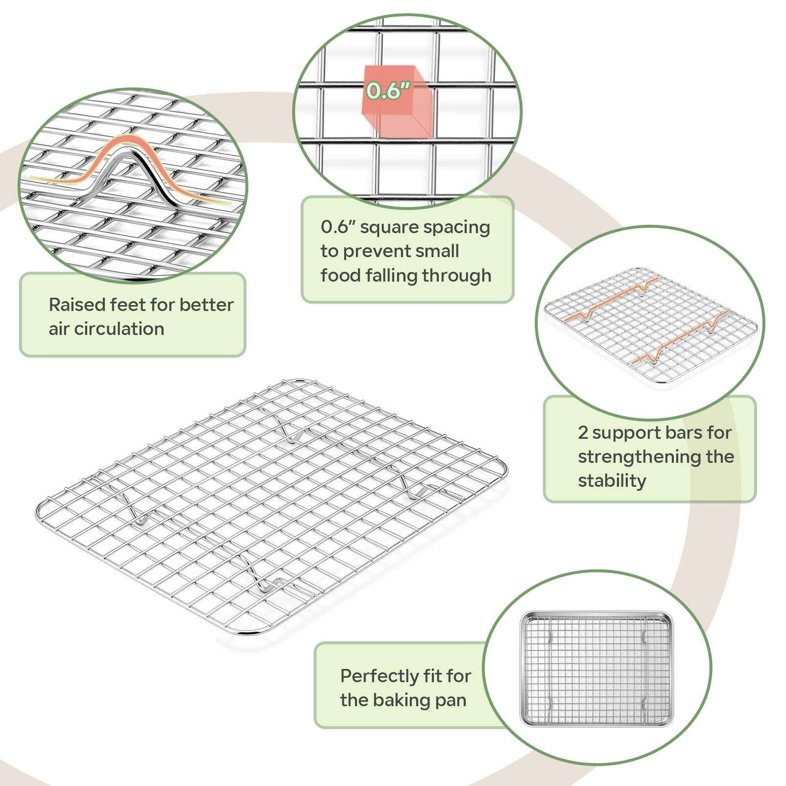 TeamFar multipurpose baking tray with rack for cookies, vegetables, or cooling.