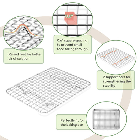 TeamFar multipurpose baking tray with rack for cookies, vegetables, or cooling.