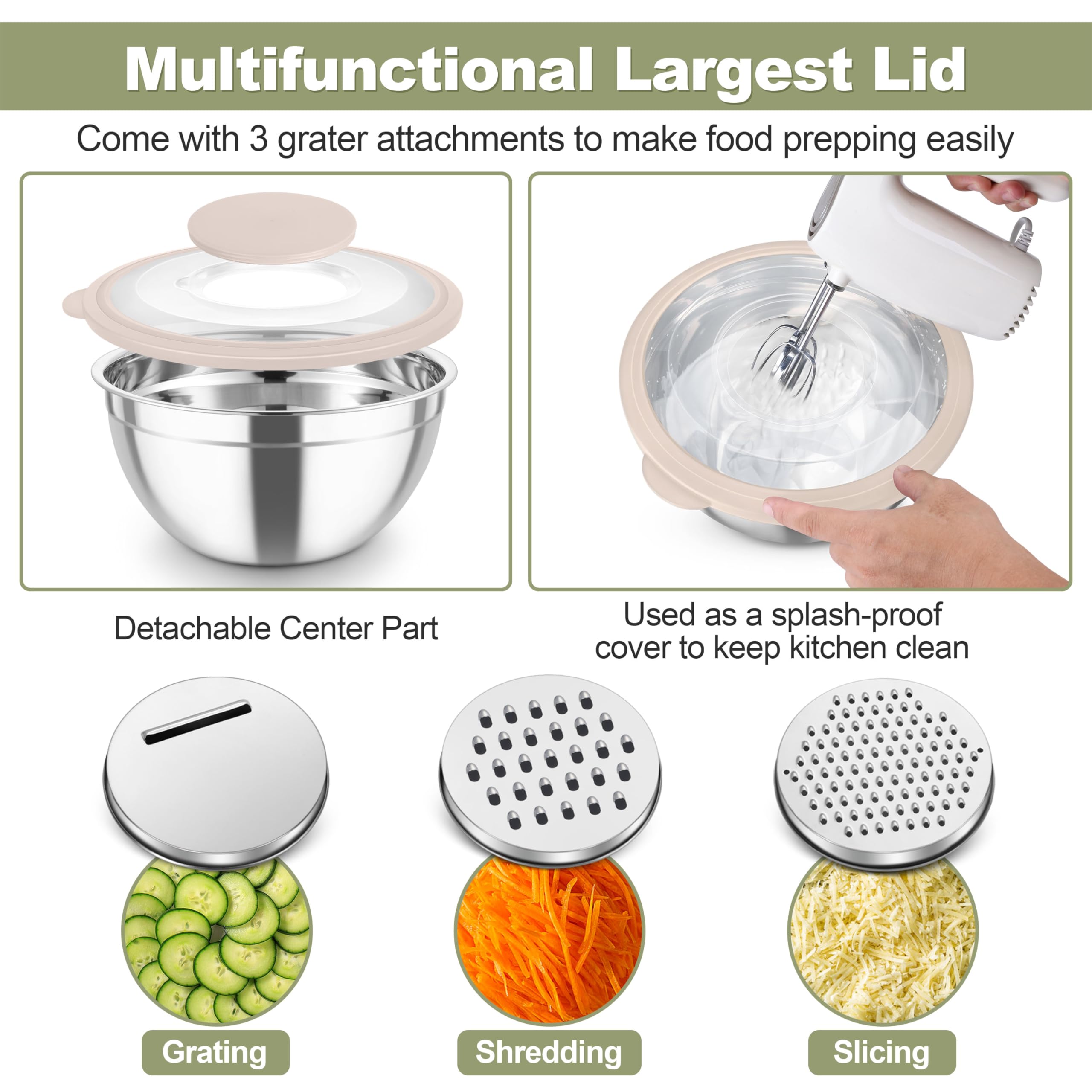 TeamFar nested bowls save cabinet space when stored.