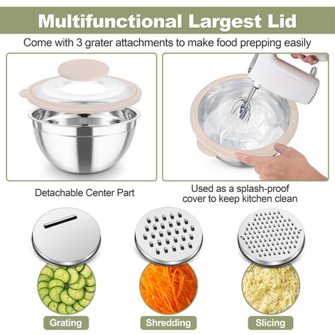 TeamFar nested bowls save cabinet space when stored.