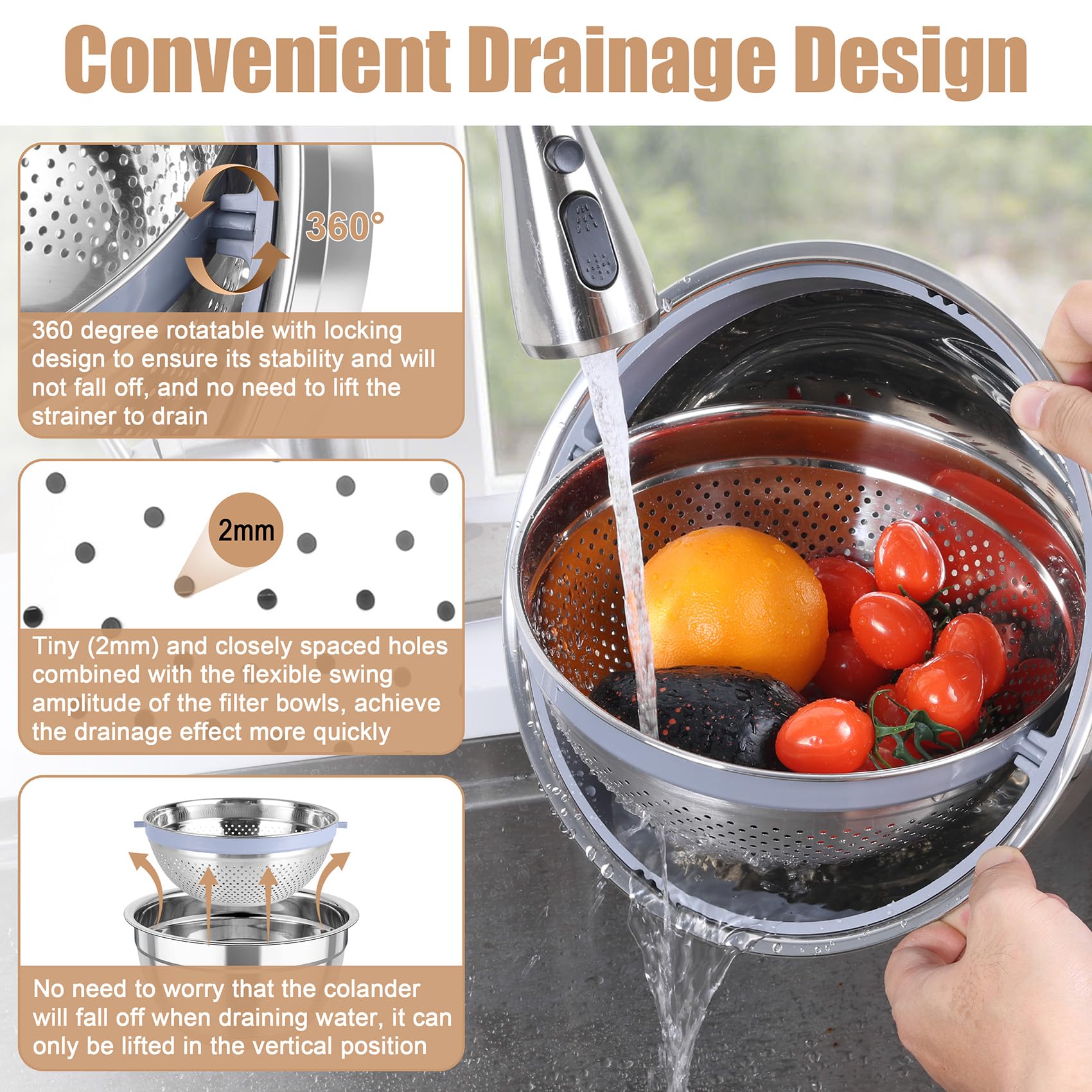 TeamFar non-slip bottom keeps bowls steady during mixing.