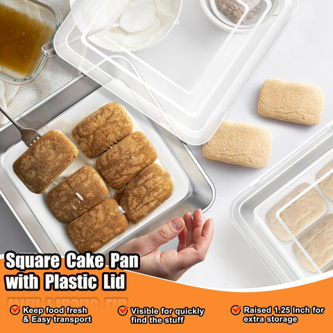 TeamFar one-piece heavy-duty square pan for durability