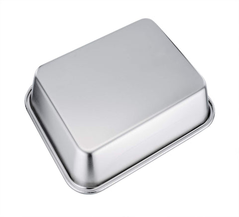 TeamFar rectangular pan bottom view showing measured interior capacity.