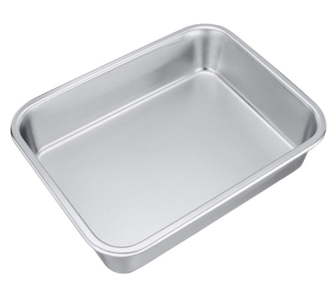 TeamFar rectangular pan side view highlighting sturdy edges for durability.
