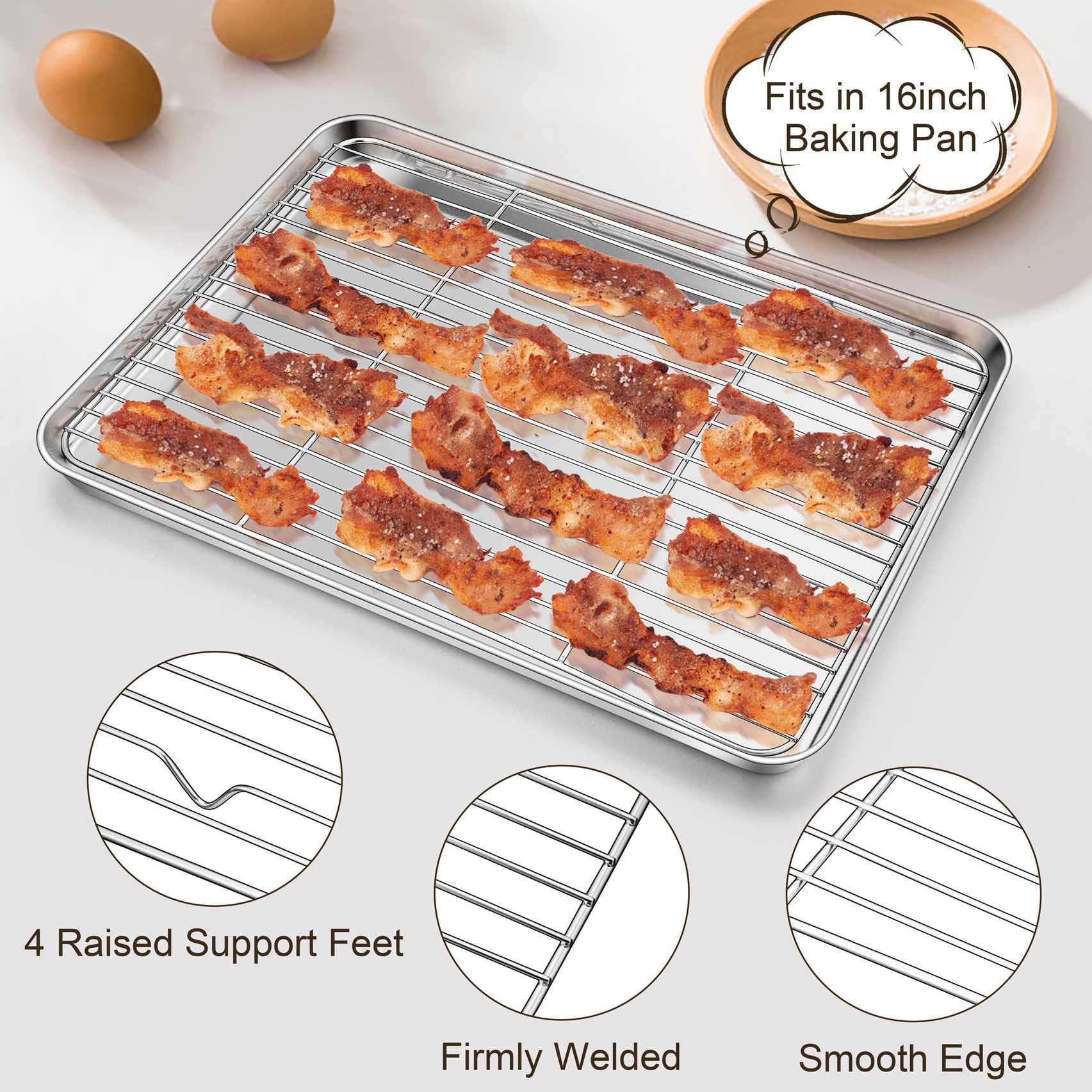 TeamFar roasting racks lift foods above juices for healthier results.