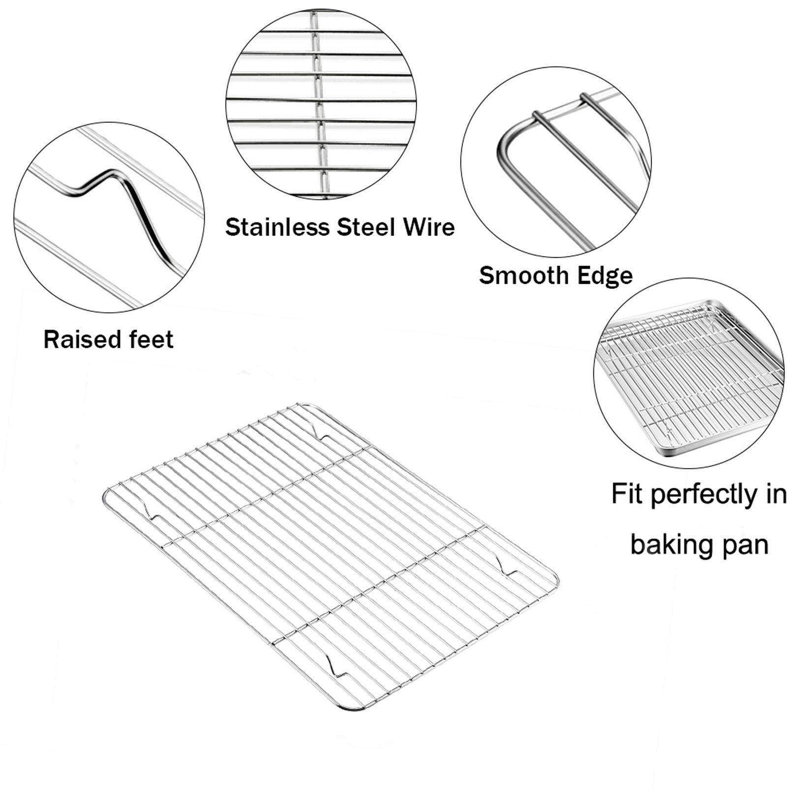 TeamFar rust-free, dishwasher-safe tray and rack for easy cleanup.