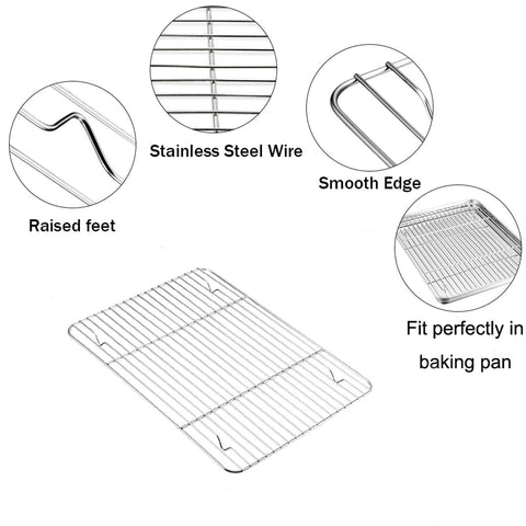 TeamFar rust-free, dishwasher-safe tray and rack for easy cleanup.