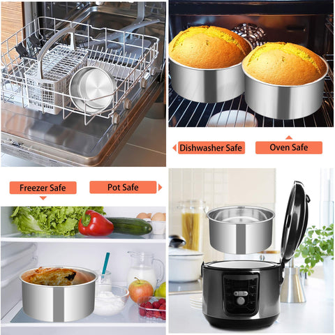 TeamFar set of 4 cake pans fits multiple recipes at once.