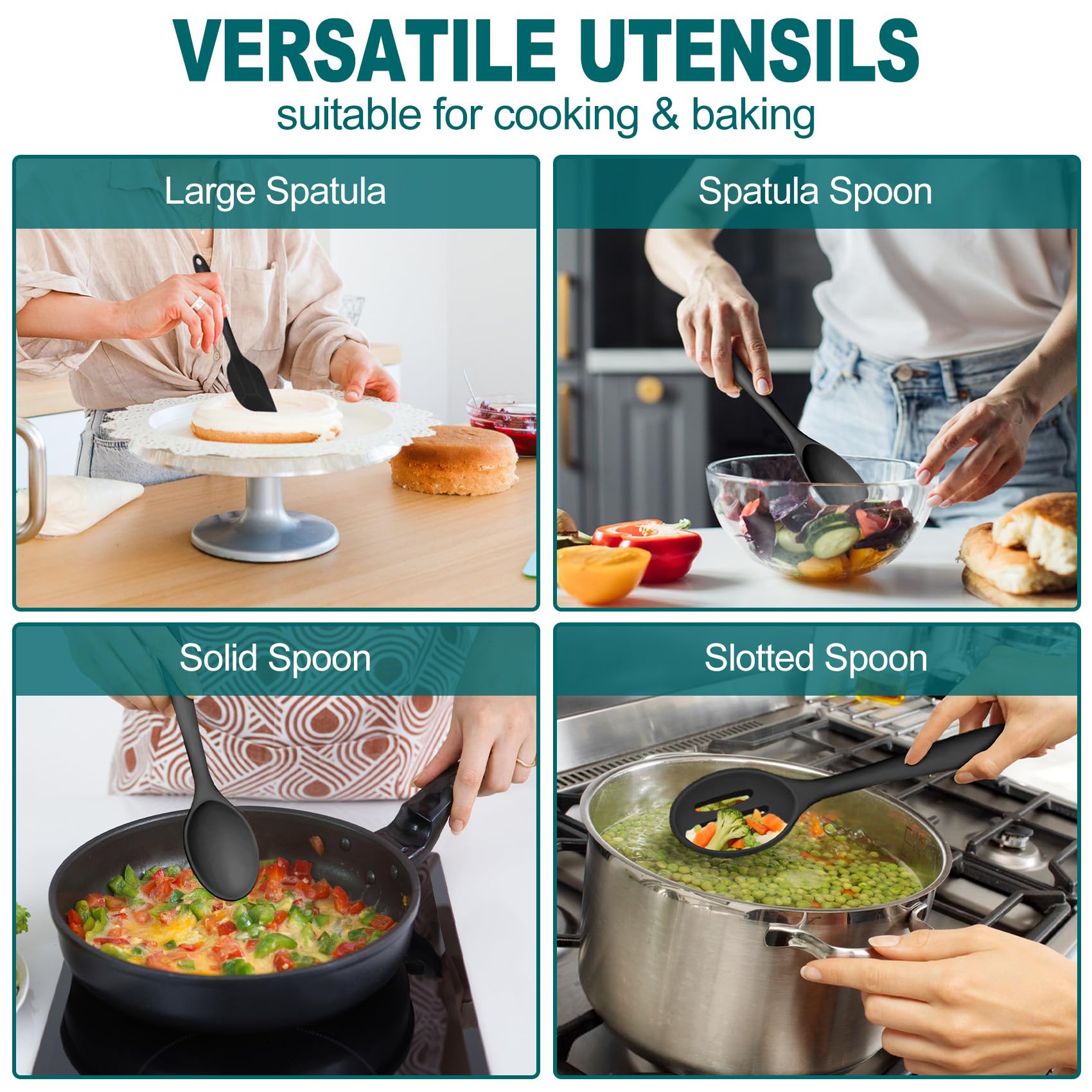 TeamFar slotted spoon draining liquids while cooking
