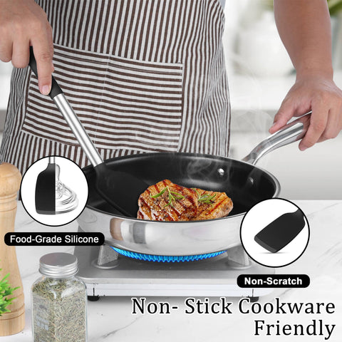 TeamFar slotted turner drains grease quickly, aiding healthier meals.