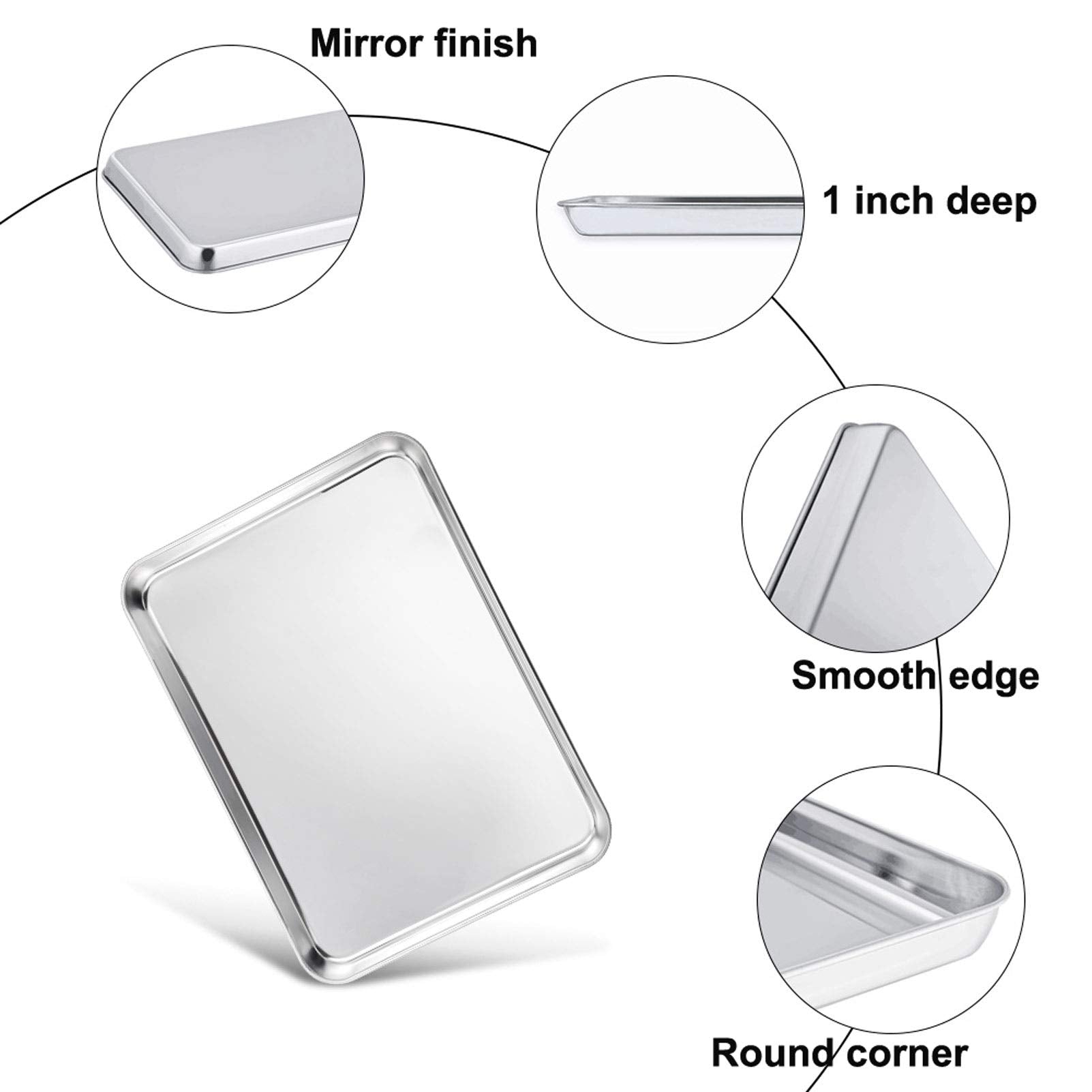 TeamFar baking pan smooth-edge detail for safe handling.