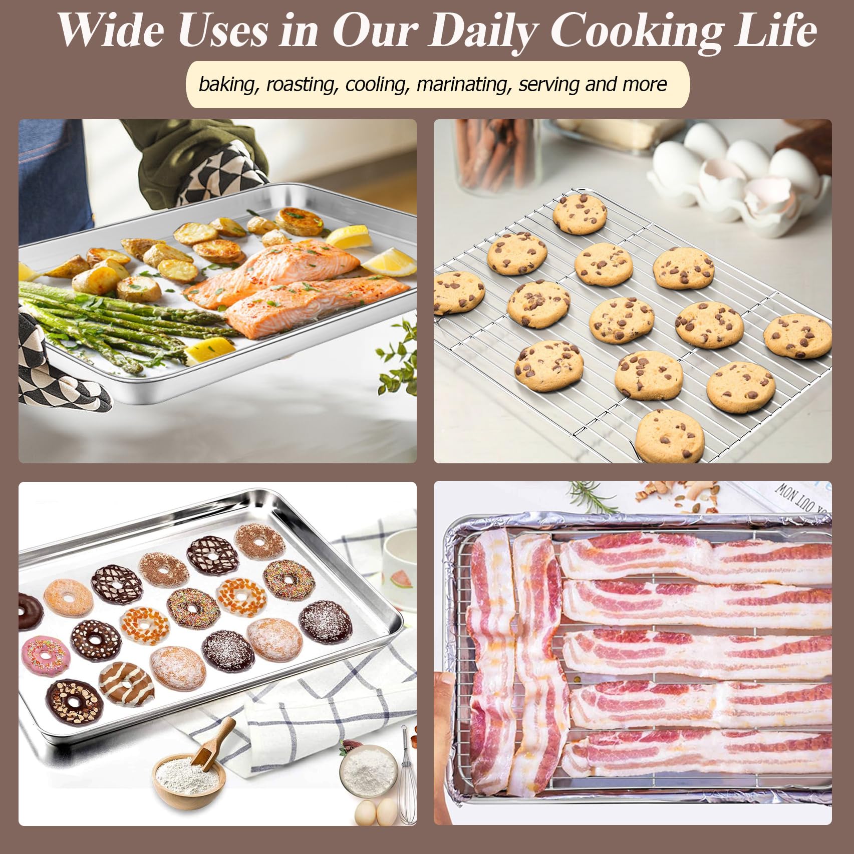 TeamFar smooth mirror finish helps food release easily