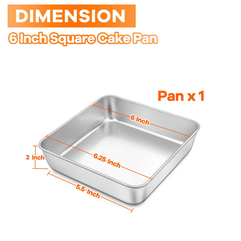 TeamFar square cake pan smooth surface reduces sticking during baking