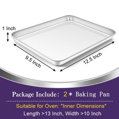 TeamFar stainless steel baking trays with smooth edges for safe handling.